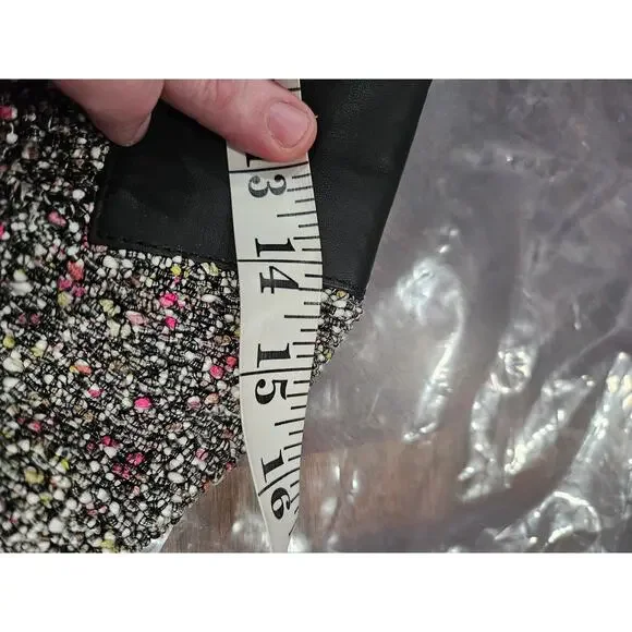 Rag & Bone Lory Tweed Boucle and Lamb Leather Trimmed Jacket Size M - Picture 9 of 10